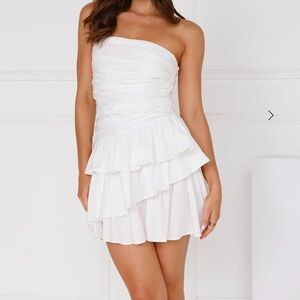Hello Molly Attention Snatch White Mini Dress